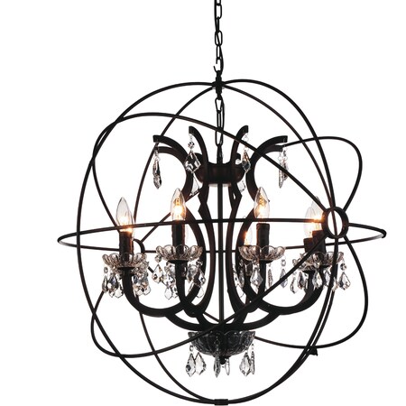 Cwi Lighting Campechia 8 Light Up Chandelier With Brown Finish 5465P28DB-8